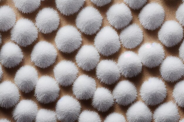 Foto pluizige witte ballen gerold van katoenen bloemen voor decor