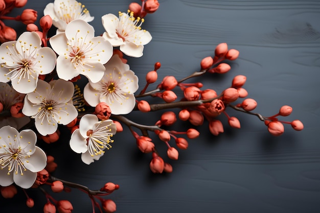 Plum Blossoms Creating a Tranquil New Year Scene