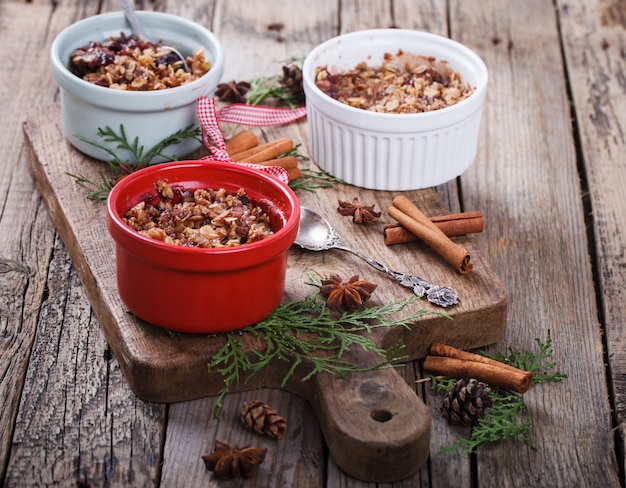 Photo plum crumble new year and christmas biscuits.