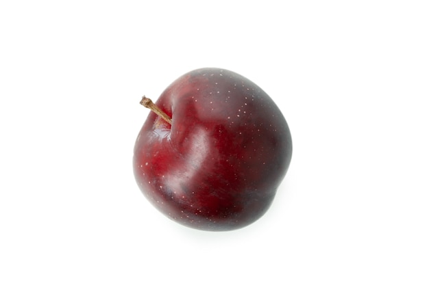 Plum, isolated on white background, close up.