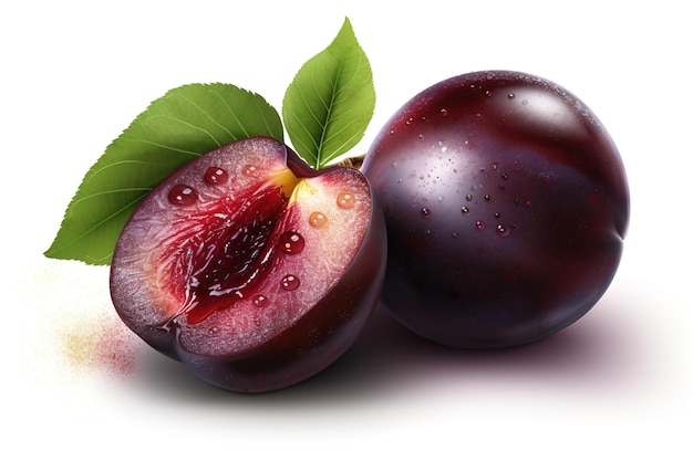 Plum isolated on white background Generated by AI