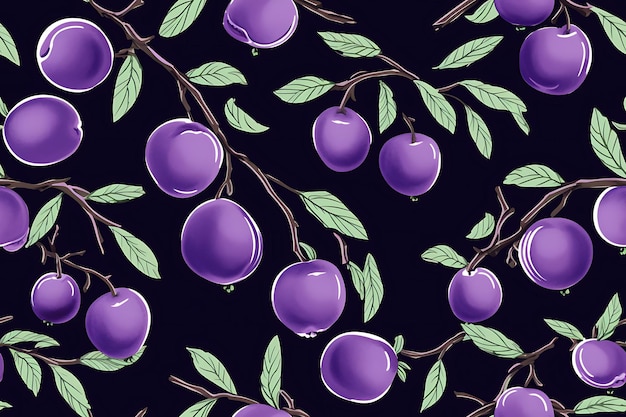 Photo plum pattern illustration