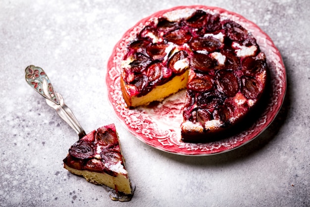 Plum Pie on a light background.