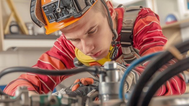 Plumber conducts an inspection and repair