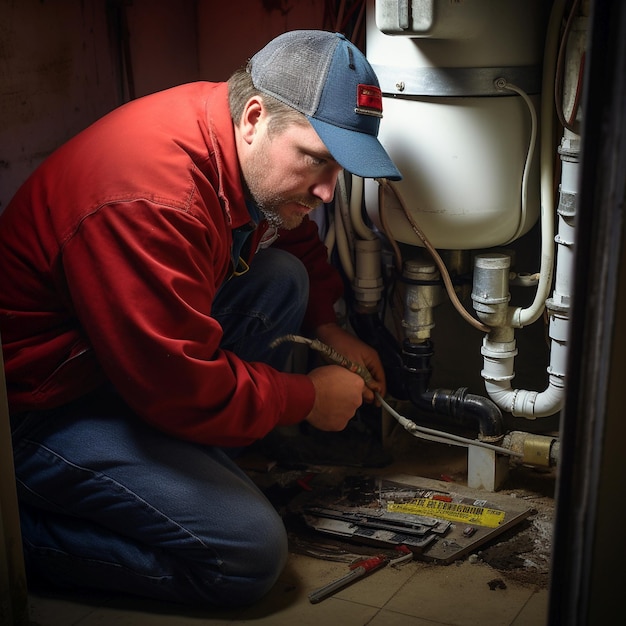 Plumber on the Job repairing a pipe