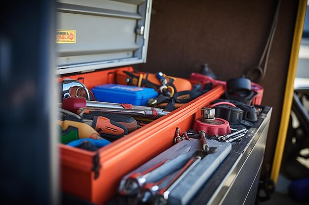 写真 様々な 道具 を 備え た 配管 師 の 道具 箱