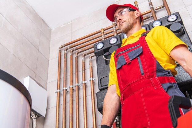 Plumber in the Service Room