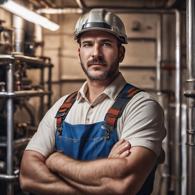 Plumber with his arms crossed