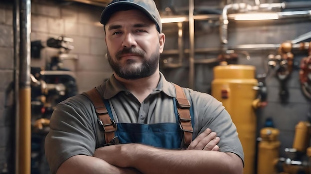 Plumber with his arms crossed