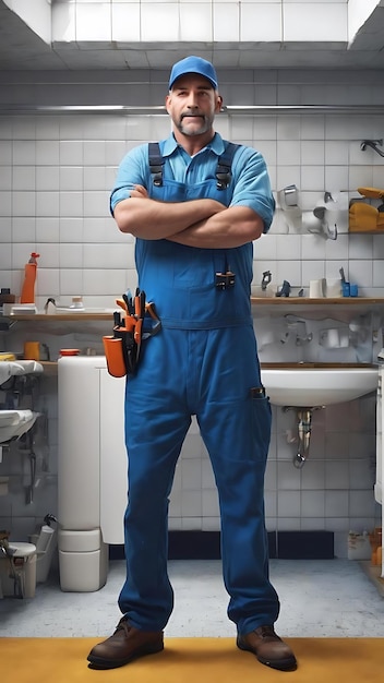 Plumber with his arms crossed