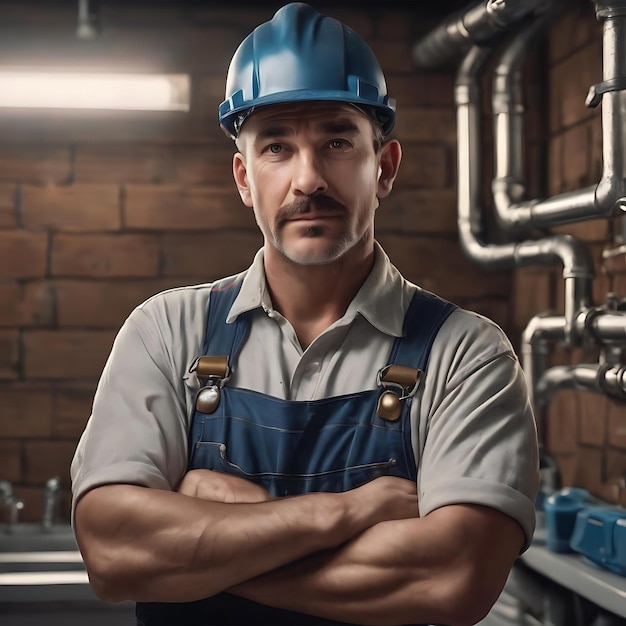 Plumber with his arms crossed