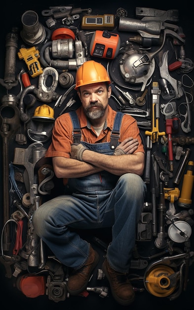 Plumber with Tools