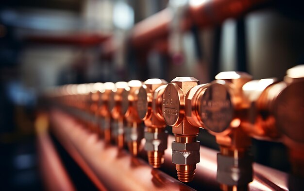 Foto tubi di rame per impianti idraulici di un sistema di riscaldamento
