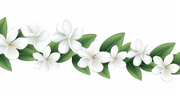 Photo plumeria flowers in continuous line art drawing style graphic