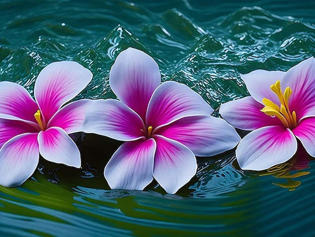 Plumeria flowers in water HD wallpapers