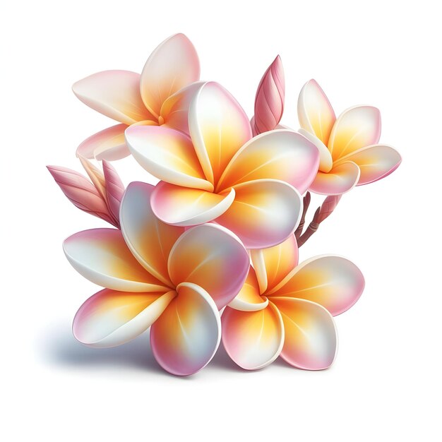 Photo plumeria or frangipani flower isolated on white background
