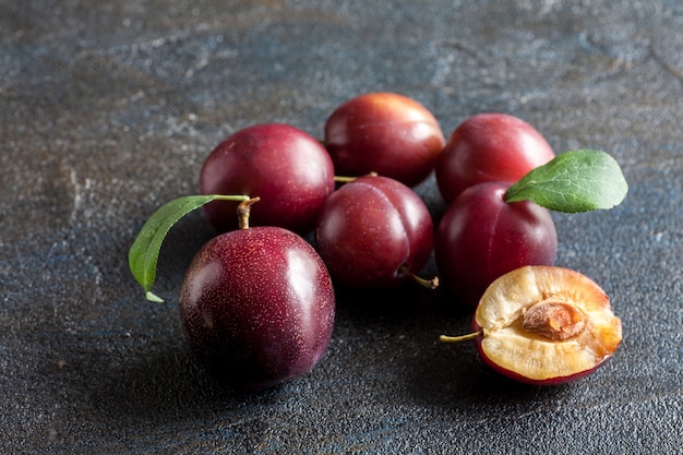 Plums on dark