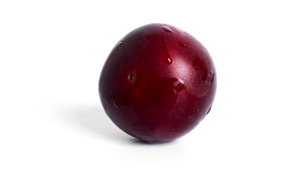 Plums isolated on a white background. 