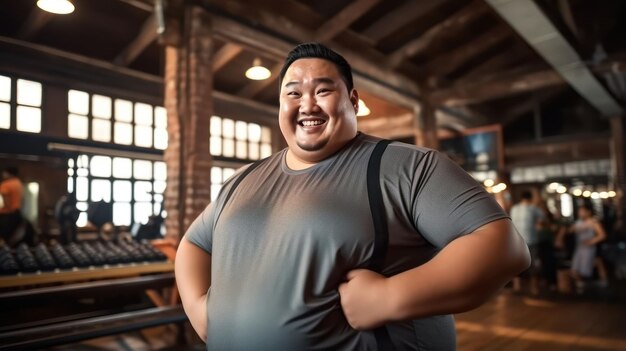 Plus Size Asian Man Gym Journey