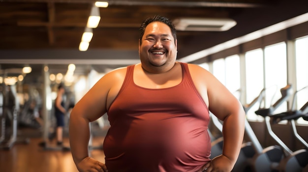 Plus Size Asian Man Gym Journey