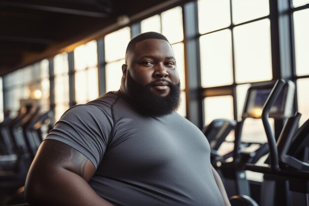 Photo a plus size man gym workout routine