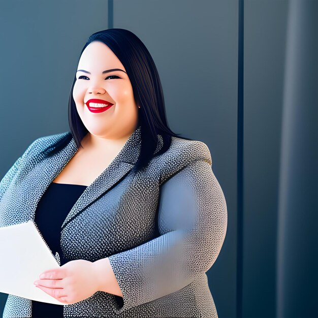 Photo a plus size woman business manager