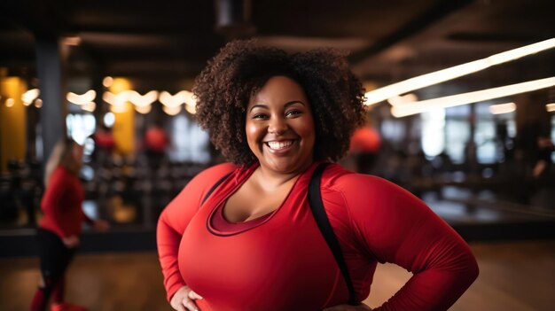 Plus Size Woman doing Fitness