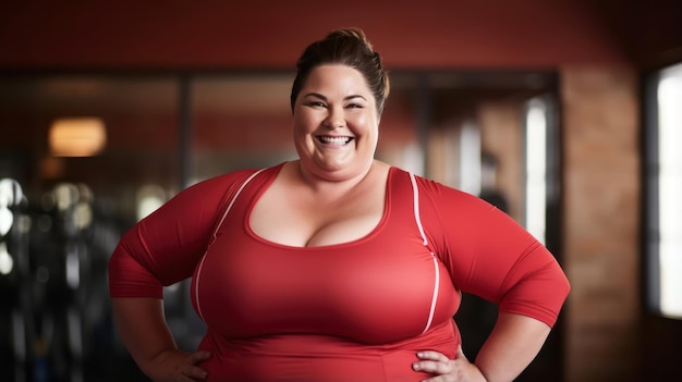 Plus Size woman doing Fitness