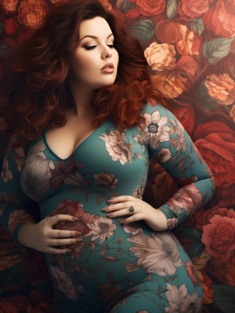 Plus Size Woman Embracing Her Natural Beauty