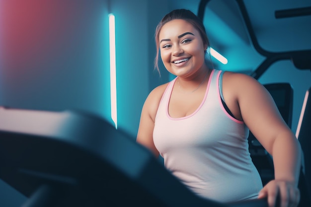 Plus size woman gym Female sport Generate Ai