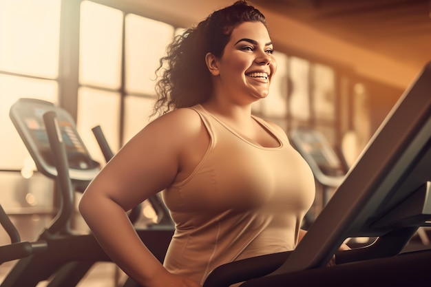 Plus size woman gym Female sport Generate Ai