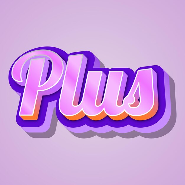 Plus typography 3d design cute text word cool background photo jpg