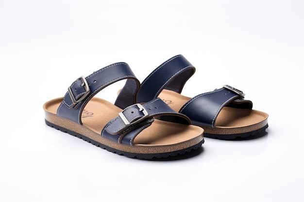 Plush Comfort Zwarte Sandal geïsoleerd op witte achtergrond