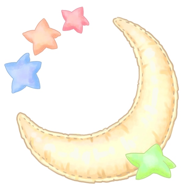 plush textile toys illustration plush moon and stars children's room pastel shades for children
