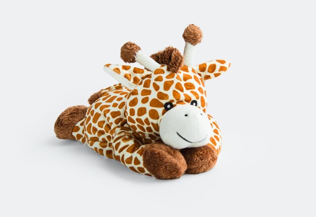 Plush toy white and browngiraffe isolated on a white background