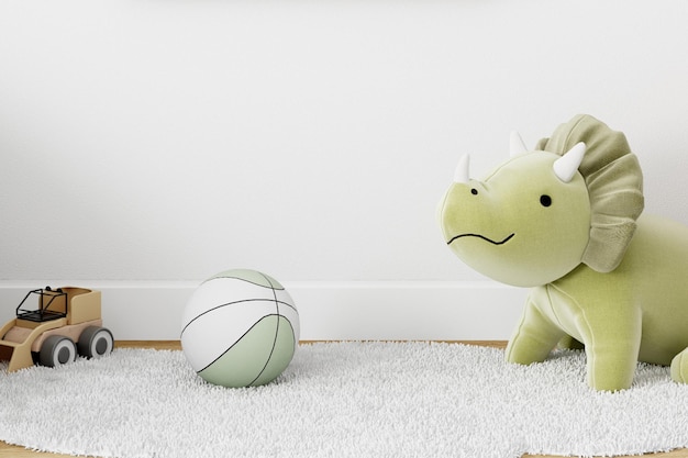 Foto giochi di peluche giocattoli dinosauro sala giochi letto per bambini camera da letto per bambini