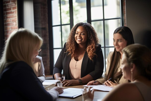 A plussize manager providing guidance and mentorship to her team members