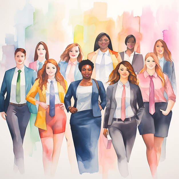 Plussize managers abstract digital art creative poster featuring stylish empowered business