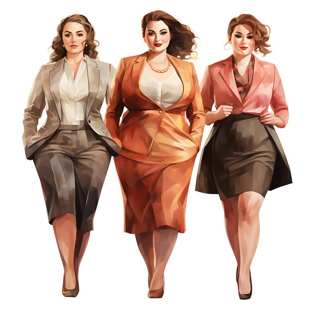 PlusSize Managers Abstract Digital Art Creative Poster Featuring Stylish Empowered Business