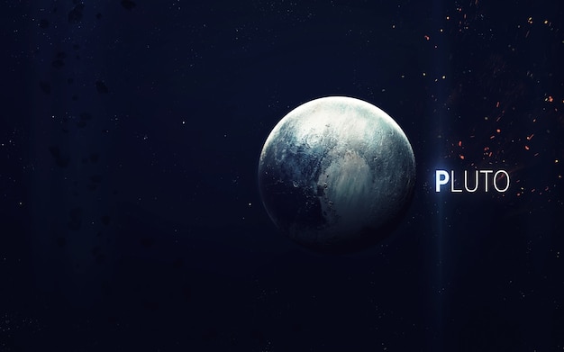 Pluto - High resolution beautiful art presents planet of the solar system