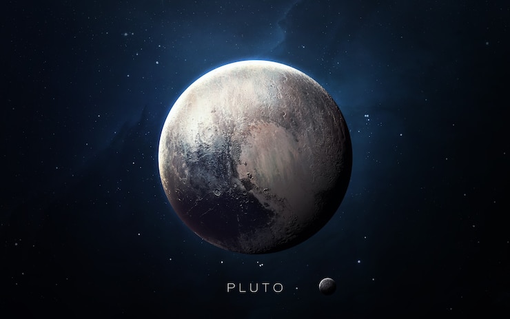 Photo pluto in the space, 3d illustration. .