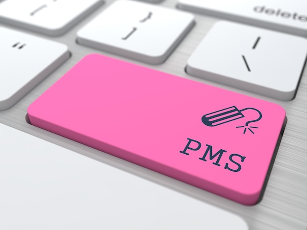 PMS-pictogram op de rode knop op het toetsenbord
