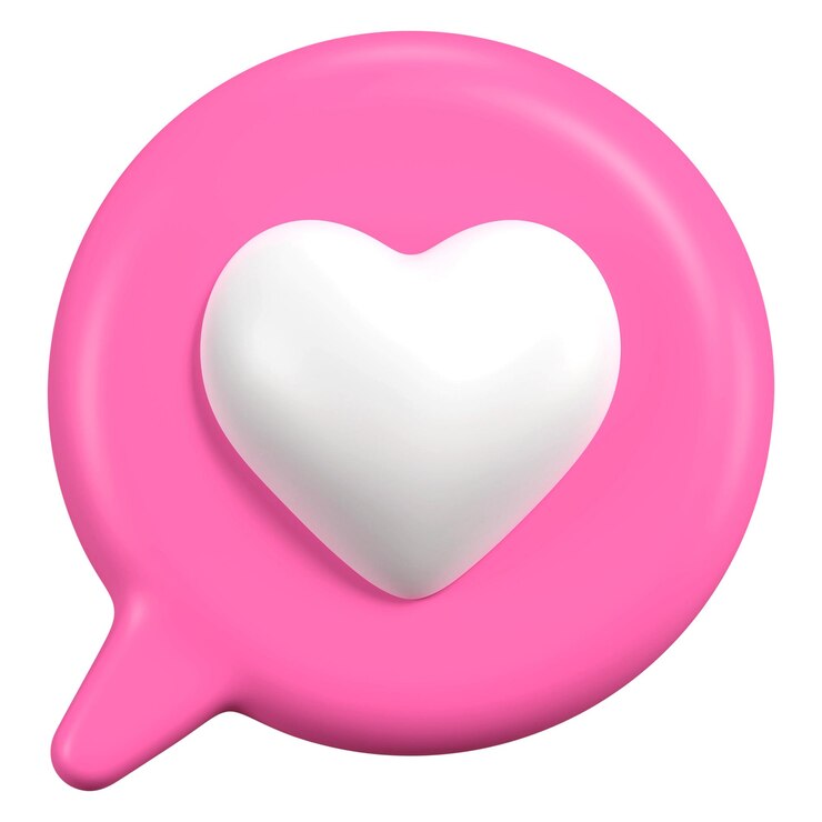 Photo png 3d 심장 음성 버블 요소 일러스트레이션 투명한 배경