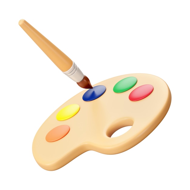 PNG 3D-verfpalet element illustratie doorzichtige achtergrond