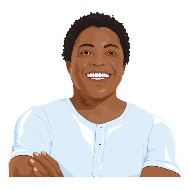 png african american man sticker collage element in transparent background