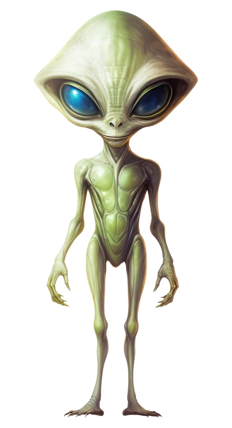 Photo png alien white background representation portrait