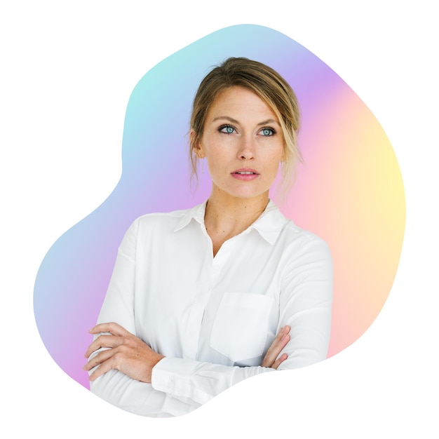 Png armed cross businesswoman transparent background