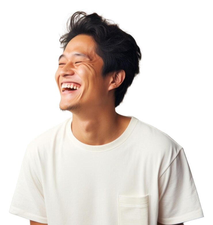 Photo png アジア人男性 笑うtシャツ 大人