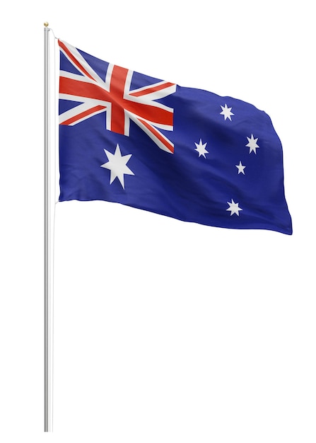 Png Australische vlag op paal transparante achtergrond