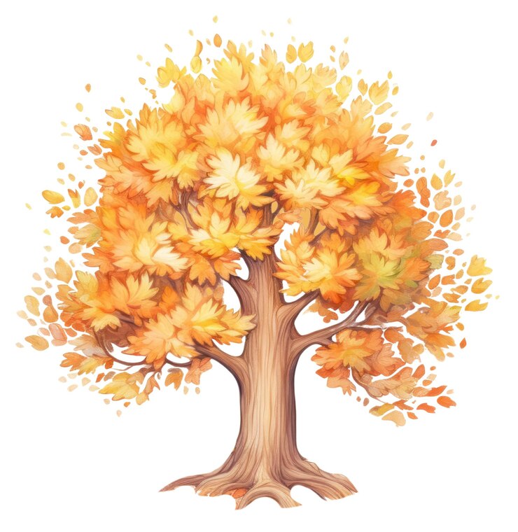 Photo png autumn tree drawing sketch plant